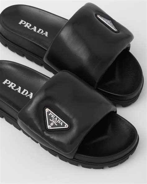 matelassé leather prada|Nappa leather slides .